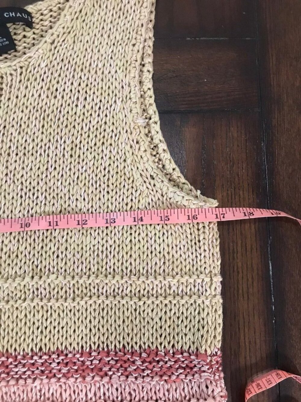 Josephine Chaus Sweater Tank Top Pink Sleeveless Sweater Knit Coastal Beach L - Picture 8 of 10
